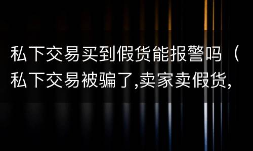 私下交易买到假货能报警吗（私下交易被骗了,卖家卖假货,报警有用吗）