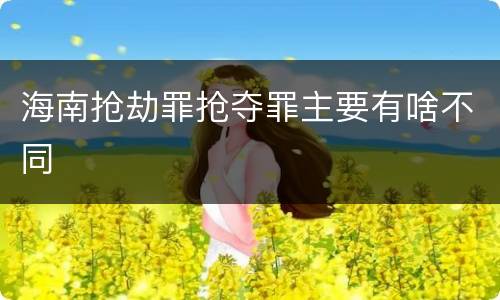 海南抢劫罪抢夺罪主要有啥不同