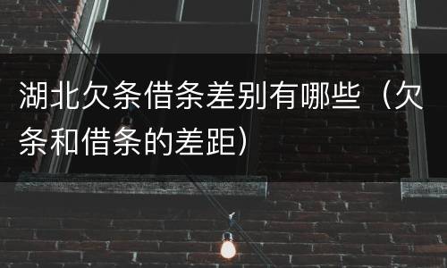 湖北欠条借条差别有哪些（欠条和借条的差距）