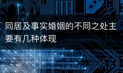 同居及事实婚姻的不同之处主要有几种体现