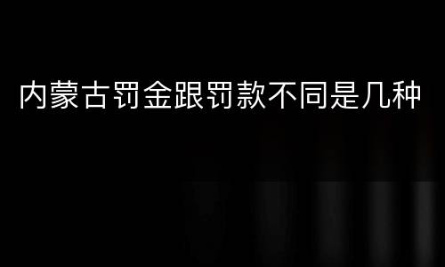 内蒙古罚金跟罚款不同是几种
