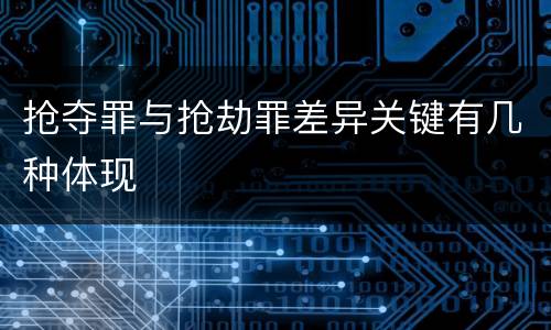 抢夺罪与抢劫罪差异关键有几种体现