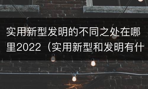 实用新型发明的不同之处在哪里2022（实用新型和发明有什么区别）