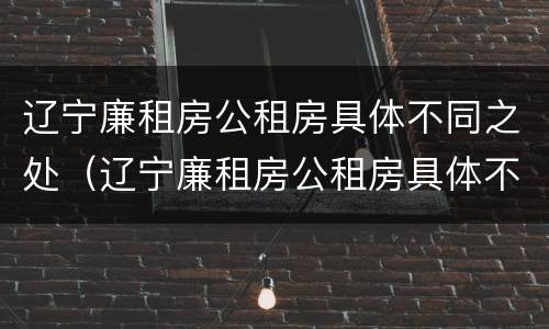 辽宁廉租房公租房具体不同之处（辽宁廉租房公租房具体不同之处在哪）