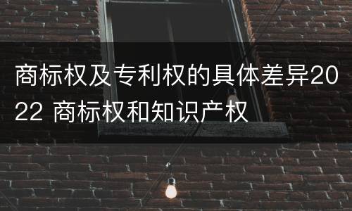 商标权及专利权的具体差异2022 商标权和知识产权