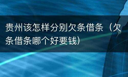 贵州该怎样分别欠条借条（欠条借条哪个好要钱）