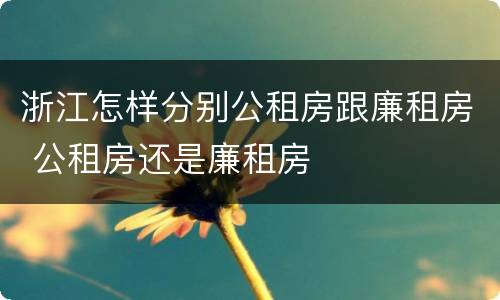 浙江怎样分别公租房跟廉租房 公租房还是廉租房