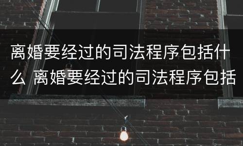 离婚要经过的司法程序包括什么 离婚要经过的司法程序包括什么内容