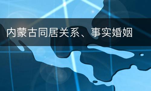 内蒙古同居关系、事实婚姻