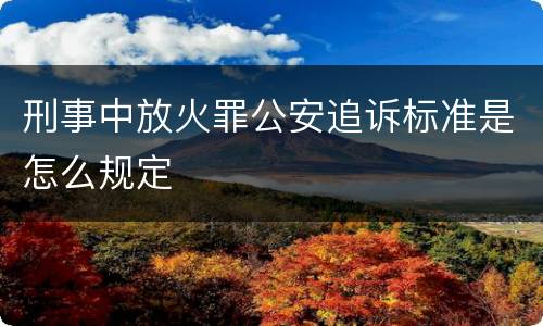 刑事中放火罪公安追诉标准是怎么规定