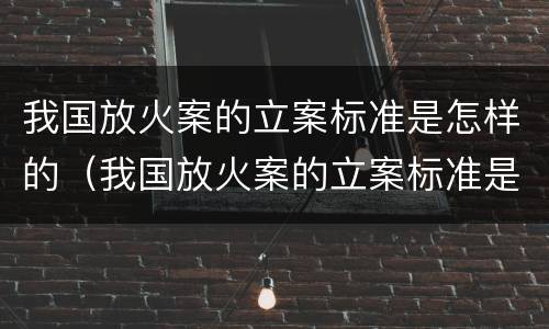 我国放火案的立案标准是怎样的（我国放火案的立案标准是怎样的呢）