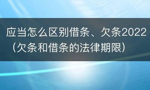 应当怎么区别借条、欠条2022（欠条和借条的法律期限）