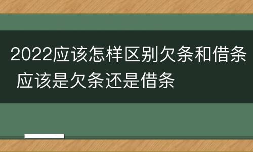 2022应该怎样区别欠条和借条 应该是欠条还是借条