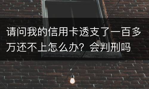 请问我的信用卡透支了一百多万还不上怎么办？会判刑吗