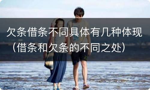 欠条借条不同具体有几种体现（借条和欠条的不同之处）