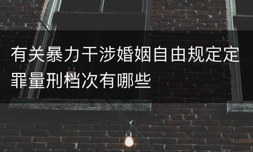 有关暴力干涉婚姻自由规定定罪量刑档次有哪些