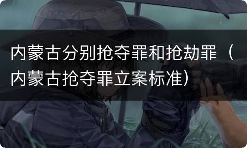 内蒙古分别抢夺罪和抢劫罪（内蒙古抢夺罪立案标准）
