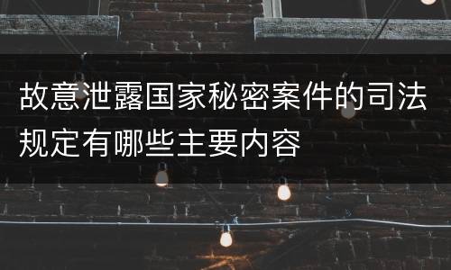 故意泄露国家秘密案件的司法规定有哪些主要内容
