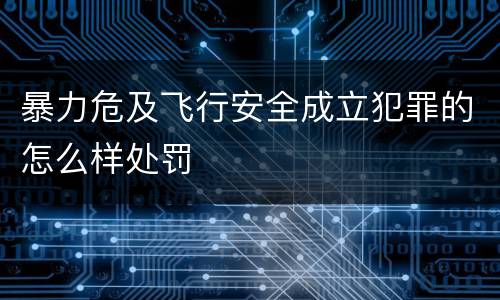 暴力危及飞行安全成立犯罪的怎么样处罚