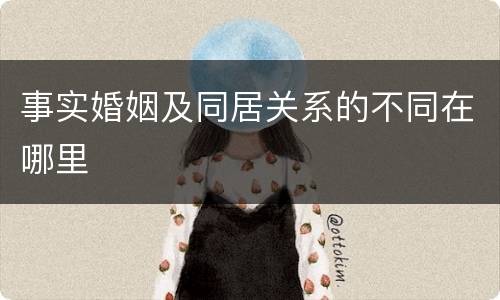 事实婚姻及同居关系的不同在哪里