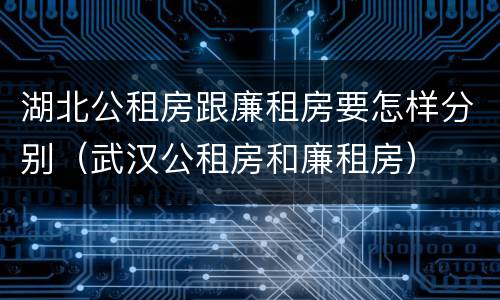 湖北公租房跟廉租房要怎样分别（武汉公租房和廉租房）