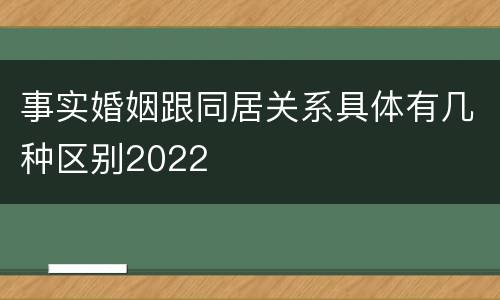 事实婚姻跟同居关系具体有几种区别2022