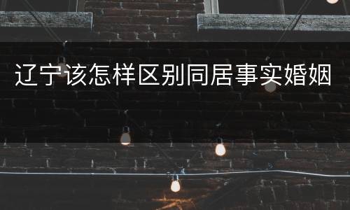 辽宁该怎样区别同居事实婚姻