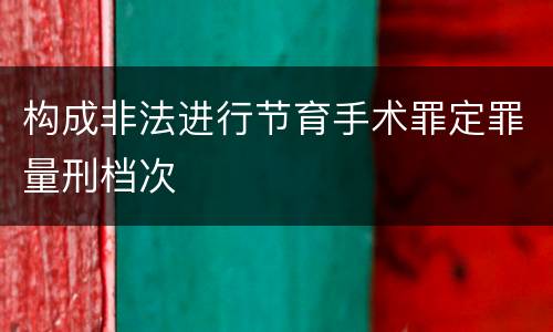 构成非法进行节育手术罪定罪量刑档次