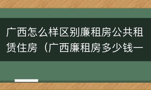 广西怎么样区别廉租房公共租赁住房（广西廉租房多少钱一个月）