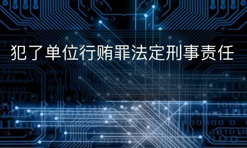 犯了单位行贿罪法定刑事责任