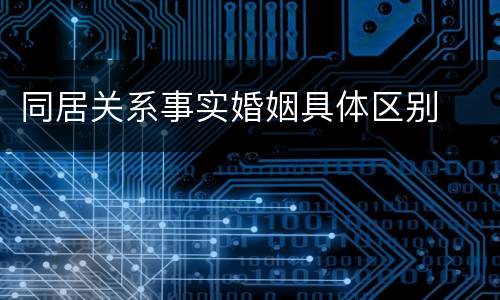 同居关系事实婚姻具体区别