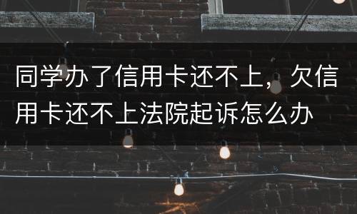同学办了信用卡还不上，欠信用卡还不上法院起诉怎么办