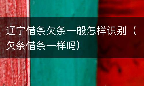 辽宁借条欠条一般怎样识别（欠条借条一样吗）