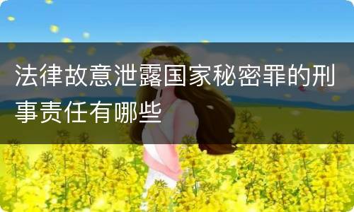 法律故意泄露国家秘密罪的刑事责任有哪些
