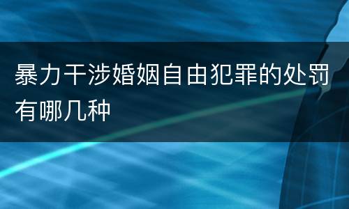 暴力干涉婚姻自由犯罪的处罚有哪几种