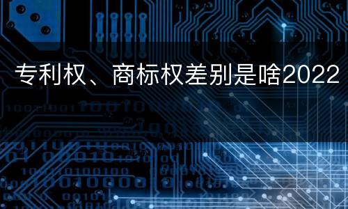 专利权、商标权差别是啥2022
