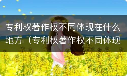 专利权著作权不同体现在什么地方（专利权著作权不同体现在什么地方呢）