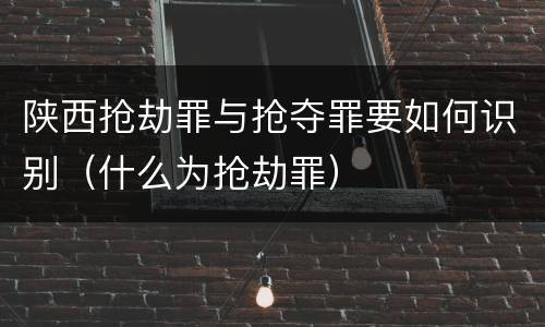陕西抢劫罪与抢夺罪要如何识别（什么为抢劫罪）