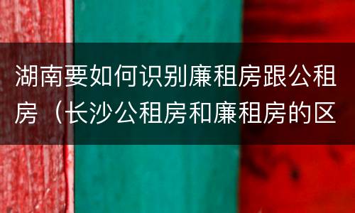 湖南要如何识别廉租房跟公租房（长沙公租房和廉租房的区别）