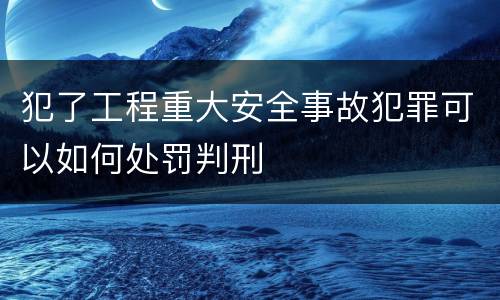 犯了工程重大安全事故犯罪可以如何处罚判刑