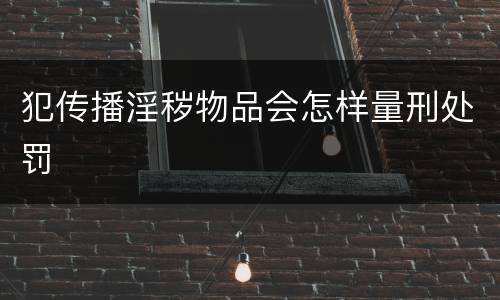 犯传播淫秽物品会怎样量刑处罚
