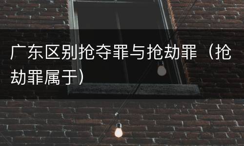 广东区别抢夺罪与抢劫罪（抢劫罪属于）