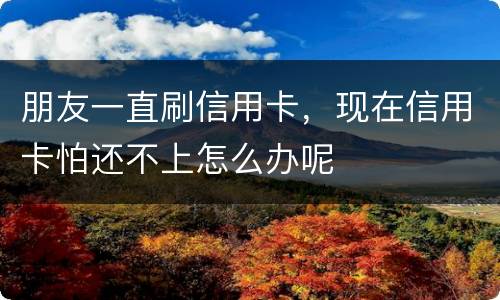 朋友一直刷信用卡，现在信用卡怕还不上怎么办呢