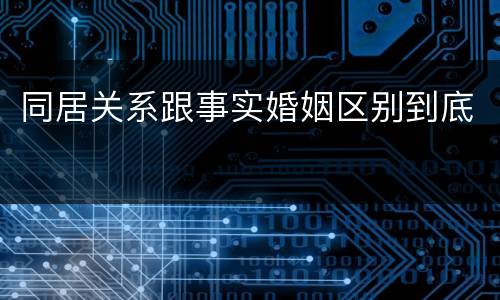 同居关系跟事实婚姻区别到底