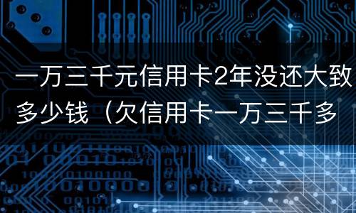 一万三千元信用卡2年没还大致多少钱（欠信用卡一万三千多不还会坐牢吗）