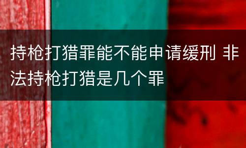 持枪打猎罪能不能申请缓刑 非法持枪打猎是几个罪