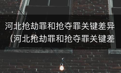河北抢劫罪和抢夺罪关键差异（河北抢劫罪和抢夺罪关键差异在哪）