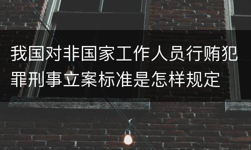 我国对非国家工作人员行贿犯罪刑事立案标准是怎样规定