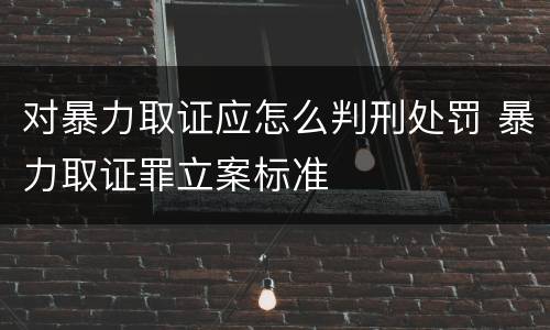 对暴力取证应怎么判刑处罚 暴力取证罪立案标准