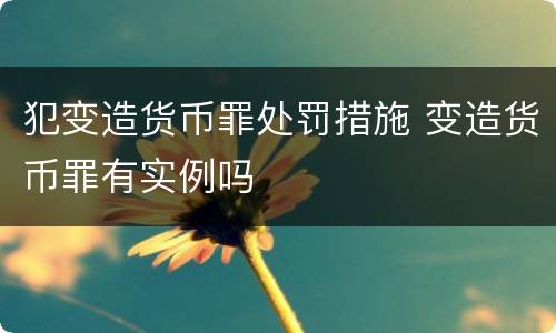 犯变造货币罪处罚措施 变造货币罪有实例吗